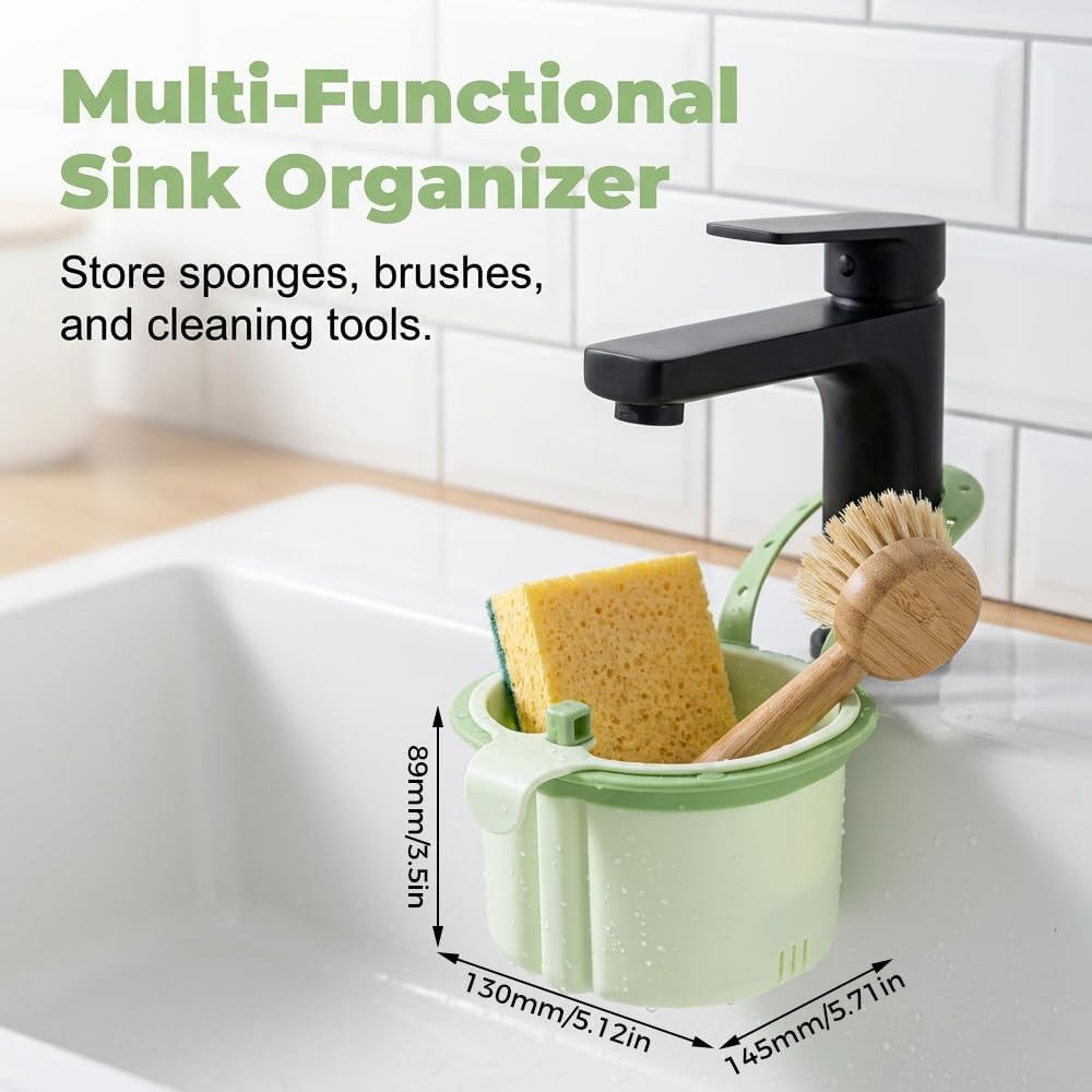 Sink Hanging Strainer Basket with Openable Bottom Cover, Kitchen Food Waste Collector for Sink Garbage Filter, Quick Draining Colander for Cooking and Food Prep (Green) - Image 4
