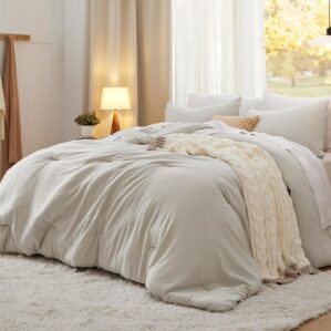 Bedsure Queen Comforter Set, Beige ...