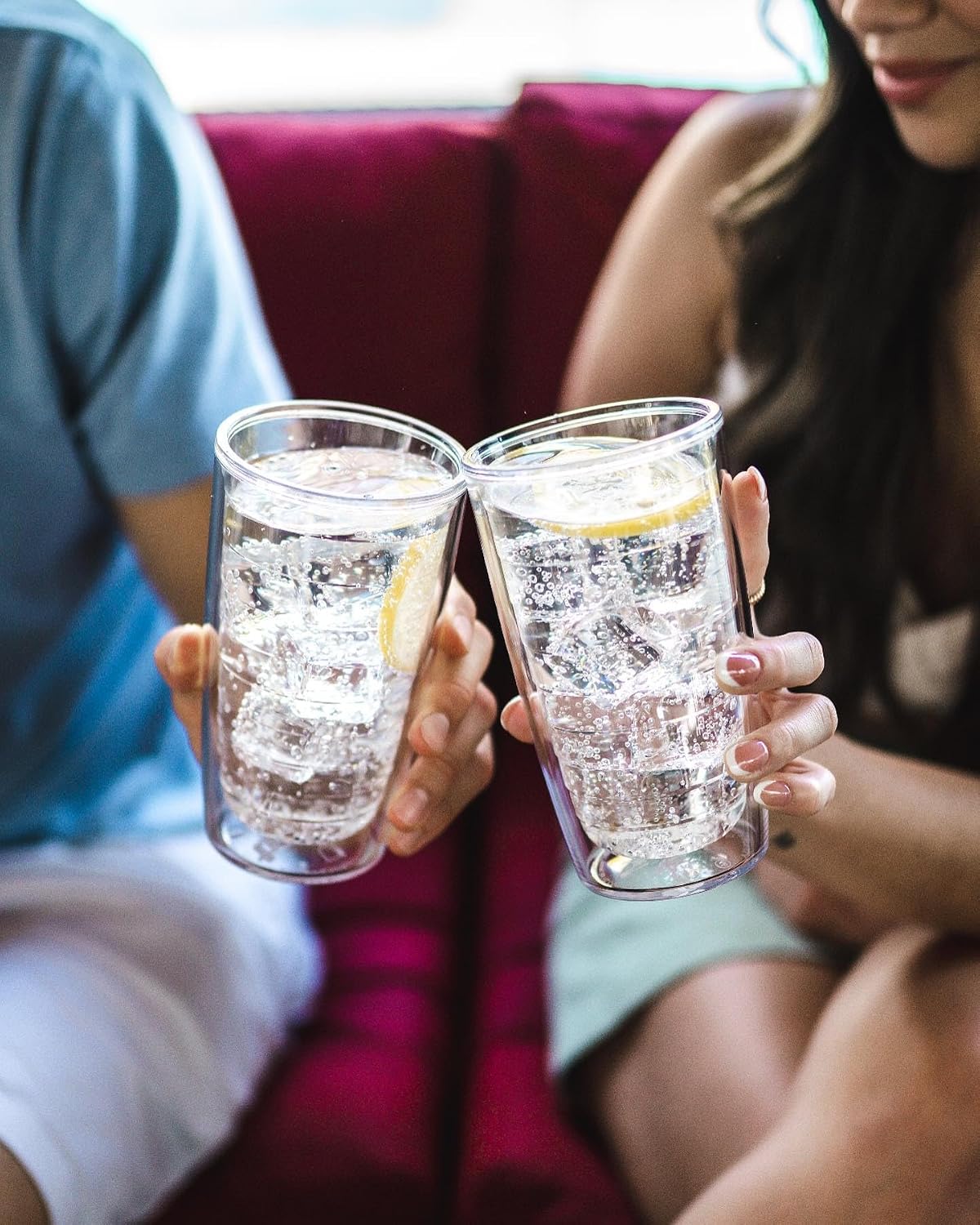 Tervis Clear & Colorful Tabletop Made in USA Double Walled Insulated Tumbler Travel Cup Keeps Drinks Cold & Hot, 16oz - 4pk, River Rock - Image 2