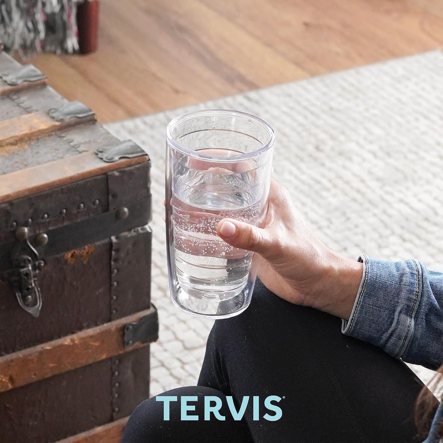 Tervis Clear & Colorful Tabletop Made in USA Double Walled Insulated Tumbler Travel Cup Keeps Drinks Cold & Hot, 16oz - 4pk, River Rock - Image 8