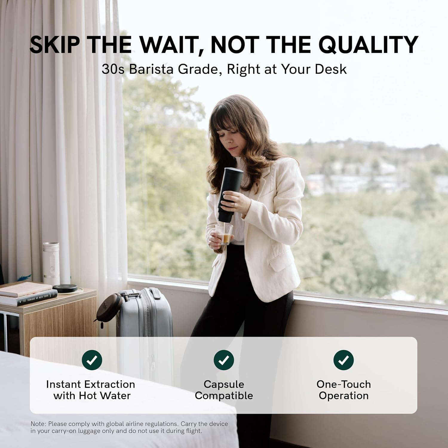 OutIn Nano Portable Electric Espresso Machine, Travel Coffee Maker for Camping, Car Coffee Maker Self-Heating with USB-C, With Ground Coffee & NS Capsule for RV, Hiking, Office - Image 4