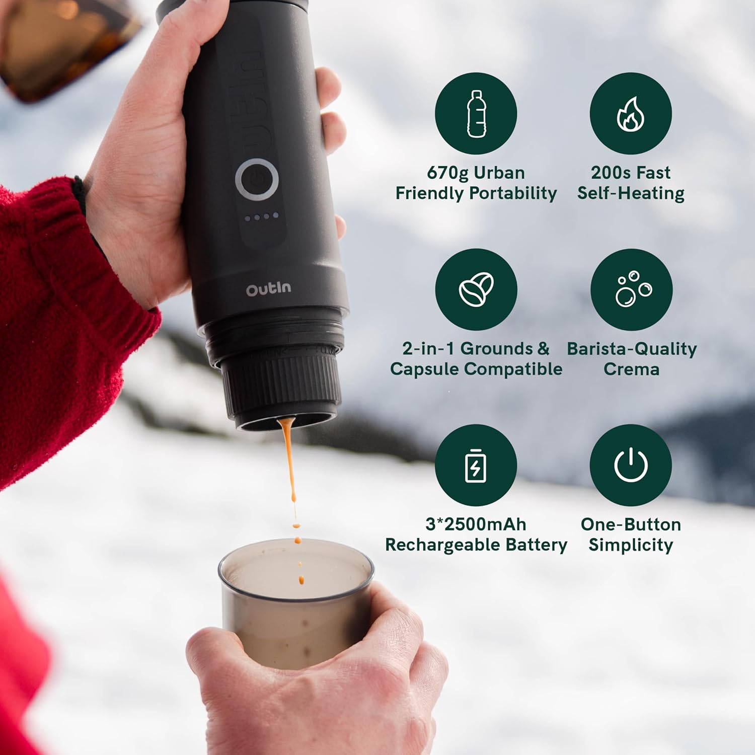 OutIn Nano Complete set Portable Espresso Machine with Double Shot Accessorries - Image 3