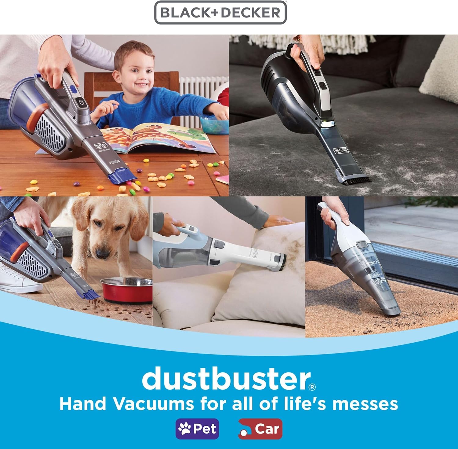 BLACK+DECKER dustbuster Handheld Vacuum, 8V Cordless, Hand Vacuum for Quick Cleanup with Crevice Tool and Washable Filter (HNVC220BCZ01) - Image 8
