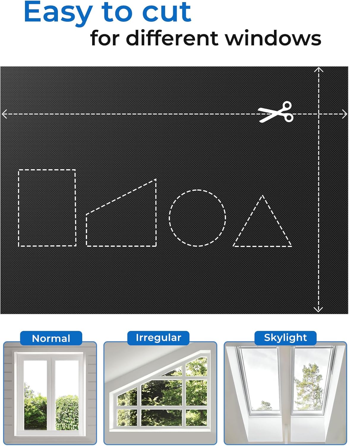Sumobaby Blackout Curtains for Bedroom Portable 35"x60",No Drill Blackout Shades with Upgraded Hook&Loop Tapes,100% Black Out Window Cover,Thermal Insulated Blinds for Bedroom,Nursery(1 Panel,Black) - Image 5