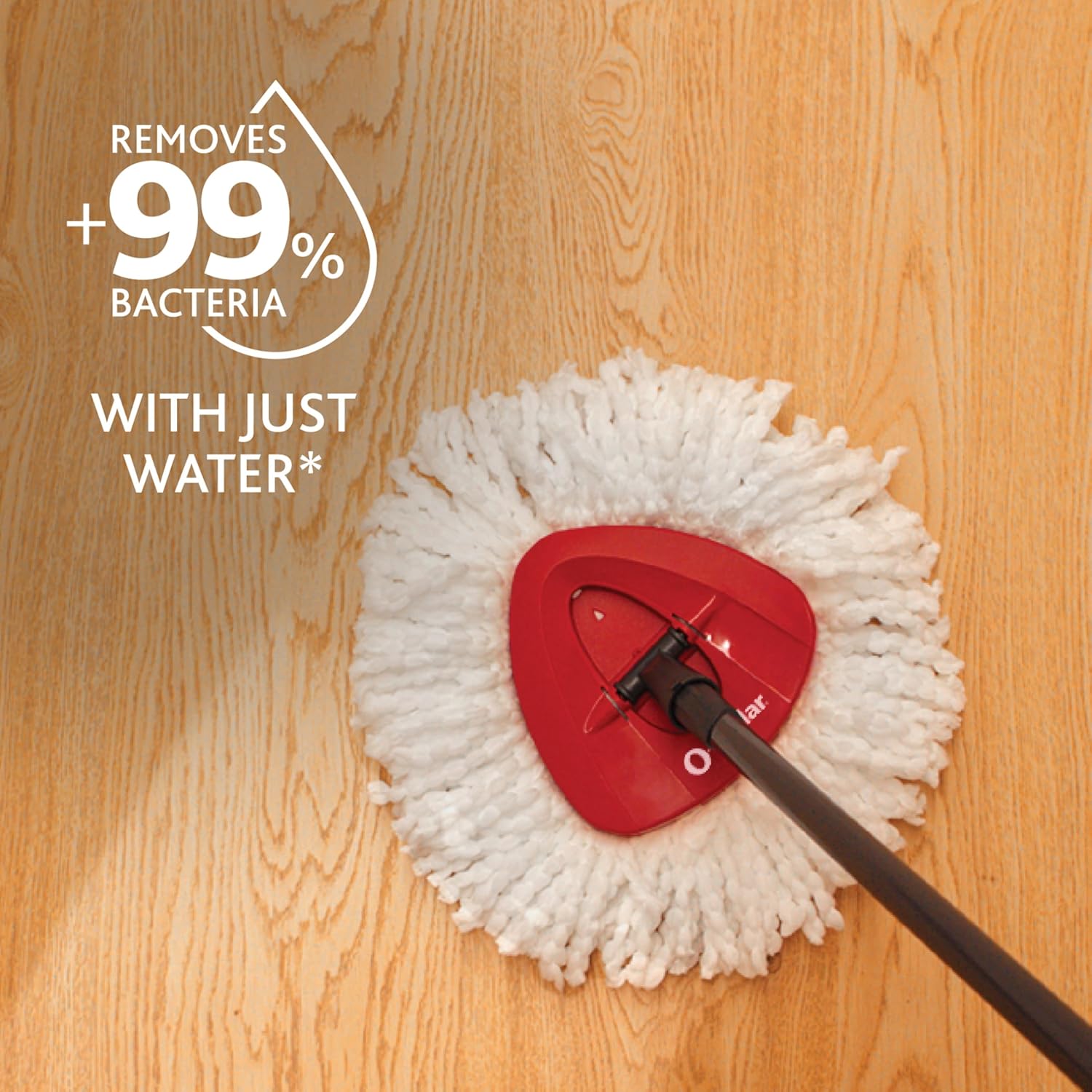 O-Cedar Easywring Microfiber Spin Mop & Bucket Floor Cleaning System + 3 Extra Refills (4 Refills Included) - Image 4