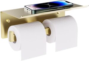 Double Toilet Paper Holder with She...