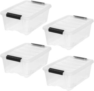 IRIS USA 4-Pack Storage Bins with L...