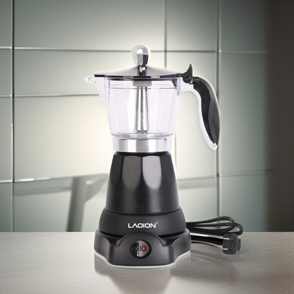 LAOION Cuban Coffee Maker, 6 or 3cup Electric Espresso Coffee Maker, Portable Cafeteras Electricas Modernas, Electric Moka Pot with Detachable Base & Overheat Protection, Coffee Gift for Home Travel - Image 5