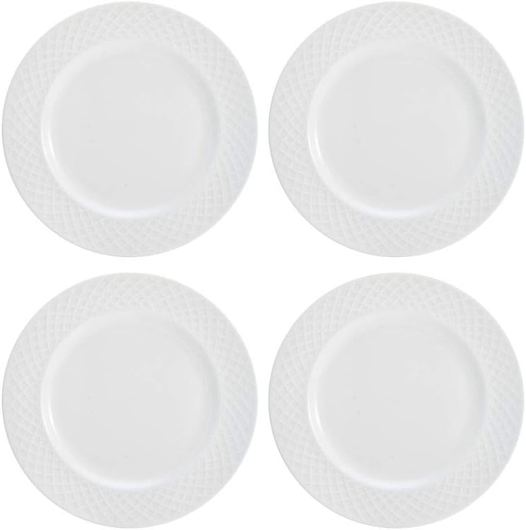 Mikasa Trellis 16-Piece Bone China Dinnerware Set, White, Includes Dinner Plates, Salad Plates, Cereal Bowls and Mugs, Dishwasher Safe - Image 3
