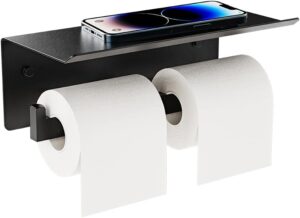 Double Toilet Paper Holder with She...