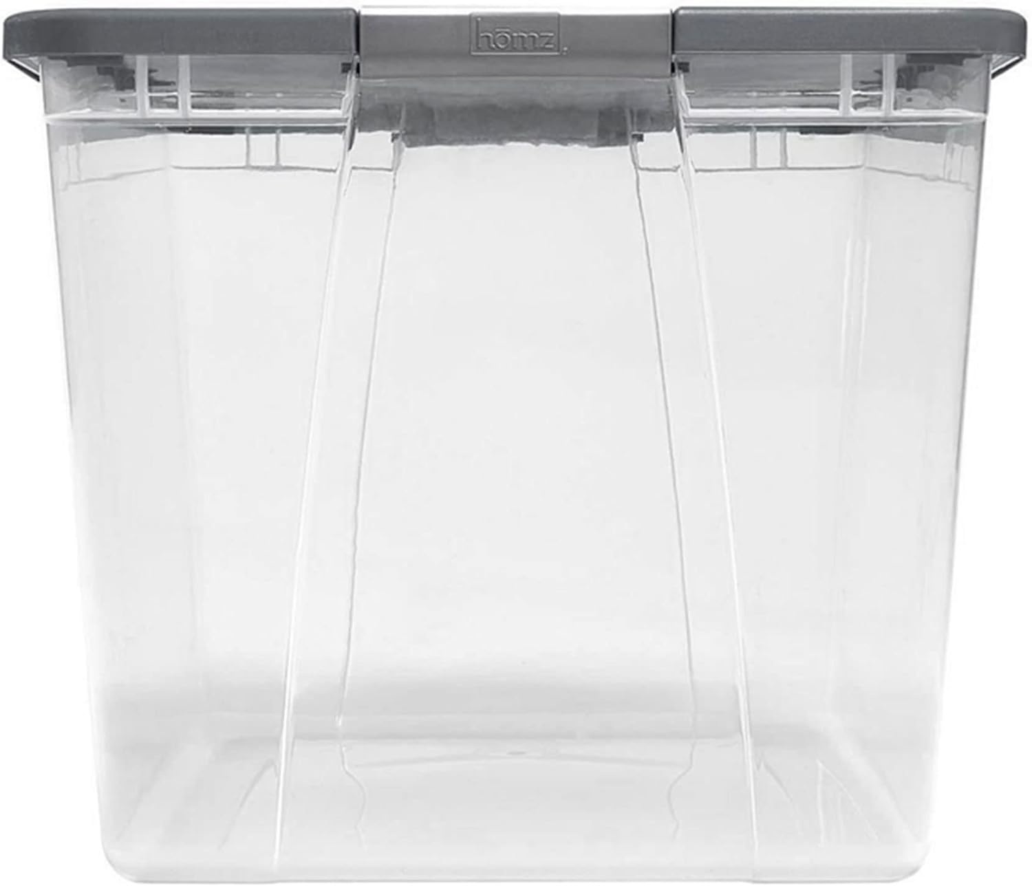 HOMZ 2-Pack Secure Latch, Clear Plastic Storage Organizer Bins, 64 Quart, Gray Lid - Heavy-Duty Container Boxes with Lids for Home, Office, and Garage - Image 4