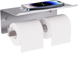 Double Toilet Paper Holder with She...