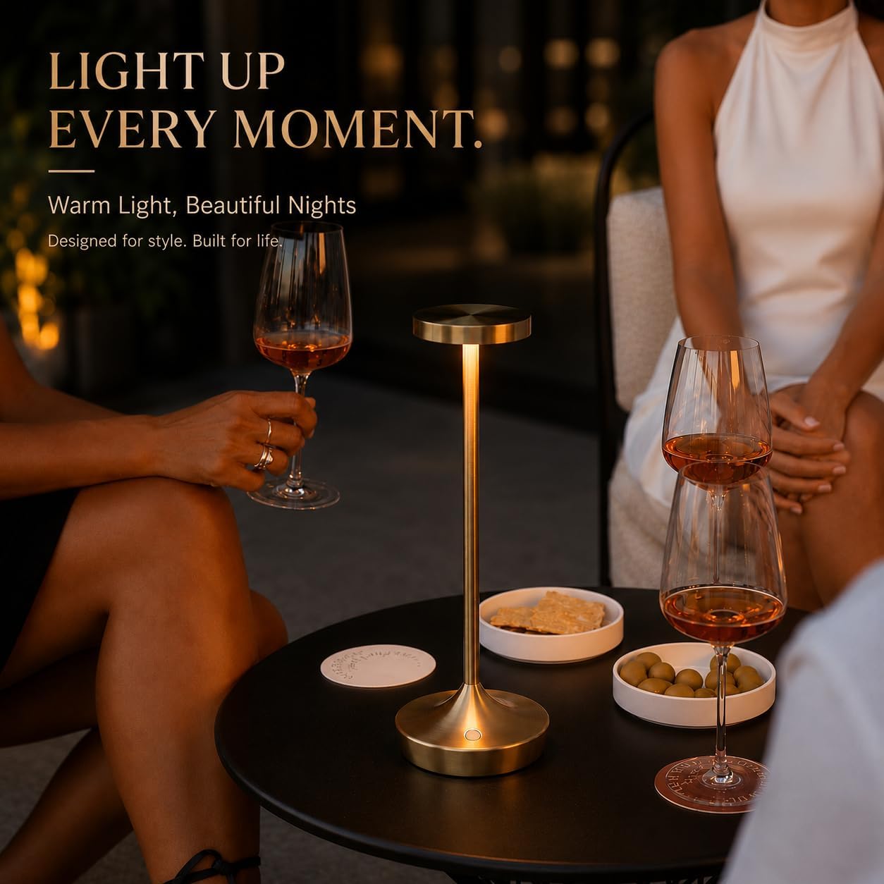 Rechargeable Cordless Table Lamps,6000mAh Portable LED light,Up to 72 Hours,Battery Operated Table Light,Dimmable Touch Control, Waterproof for Restaurant, Dining , Outdoor Patio & Home (Titanium 2) - Image 2