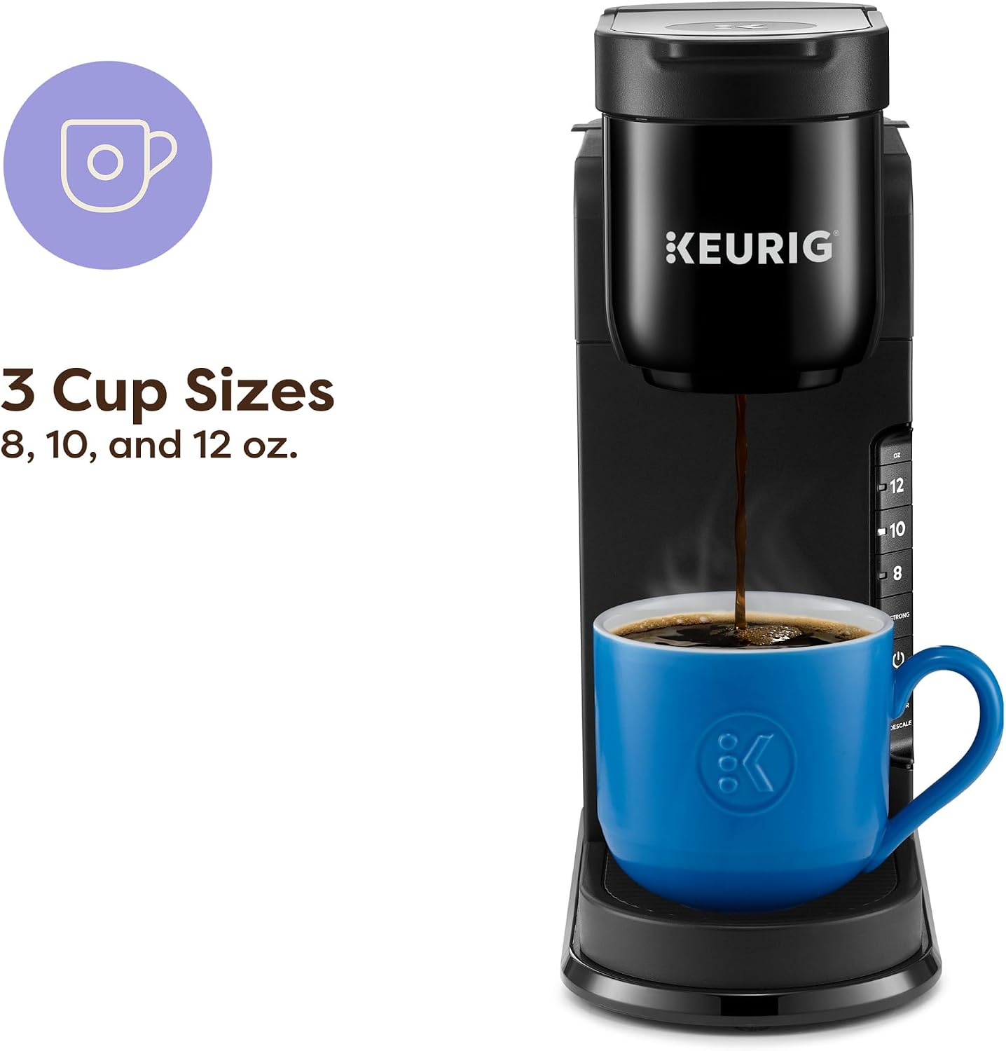 Keurig K-Express Single Serve K-Cup Pod Coffee Maker, 3 Brew Sizes, Strong Button Feature, 42oz Removable Reservoir, Black | 3 Brew Sizes, Strong Brew, 42 Oz Removable Reservoir, K-Cup Pod Compatible - Image 3