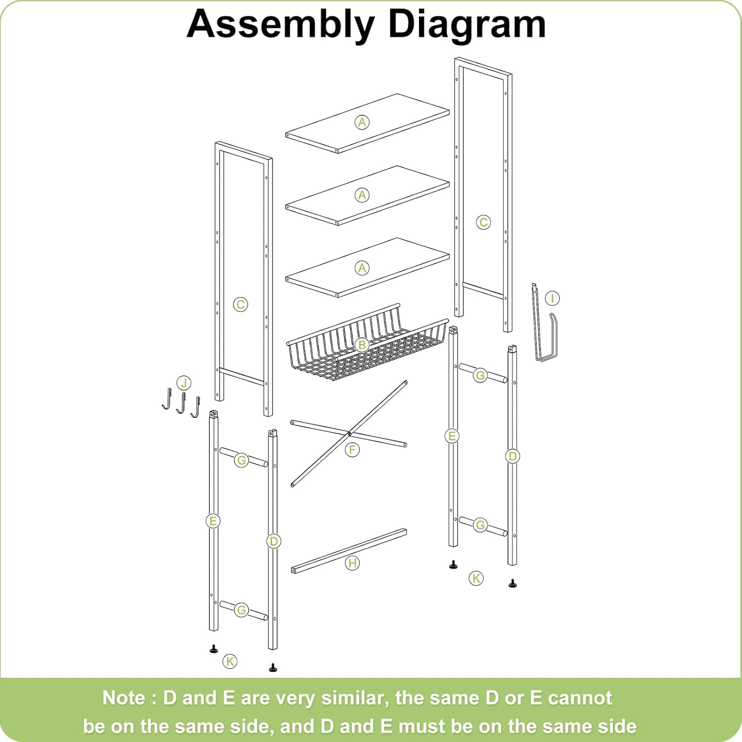Kalrin Over-The-Toilet Storage Rack, 4-Tier Bathroom Organizer Shelf Over Toilet with Adjustable Shelf and Basket, Freestanding Space Saver Bathroom Shelves Above Toilet for Room (Vintage Brown) - Image 8