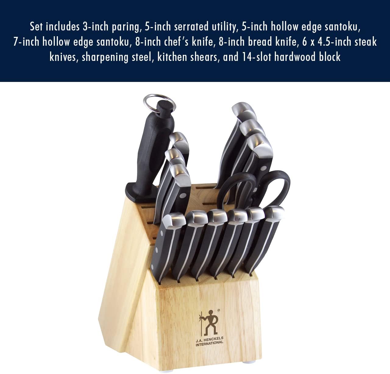 HENCKELS Statement Premium Quality 15-Piece Knife Block Set, Natural, Razor-Sharp, German Engineered Informed by 100+ Years of Mastery, Lightweight and Strong, Dishwasher Safe - Image 11