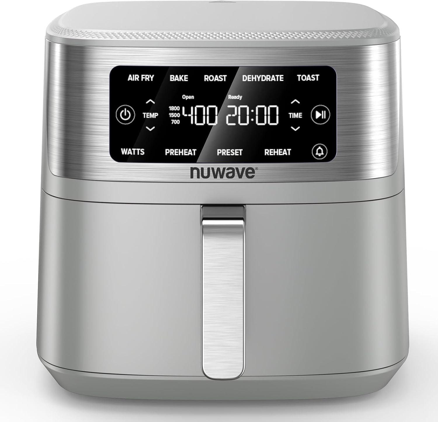 Nuwave Brio Plus 6-in-1 Air Fryer, 7-Qt Large Capacity, 50°F–400°F Precise Temp Control, Non-Toxic PFAS-Free Nonstick, Air Fry, Bake, Roast, Toast, Dehydrate, Reheat, 100 Presets, Dishwasher Safe