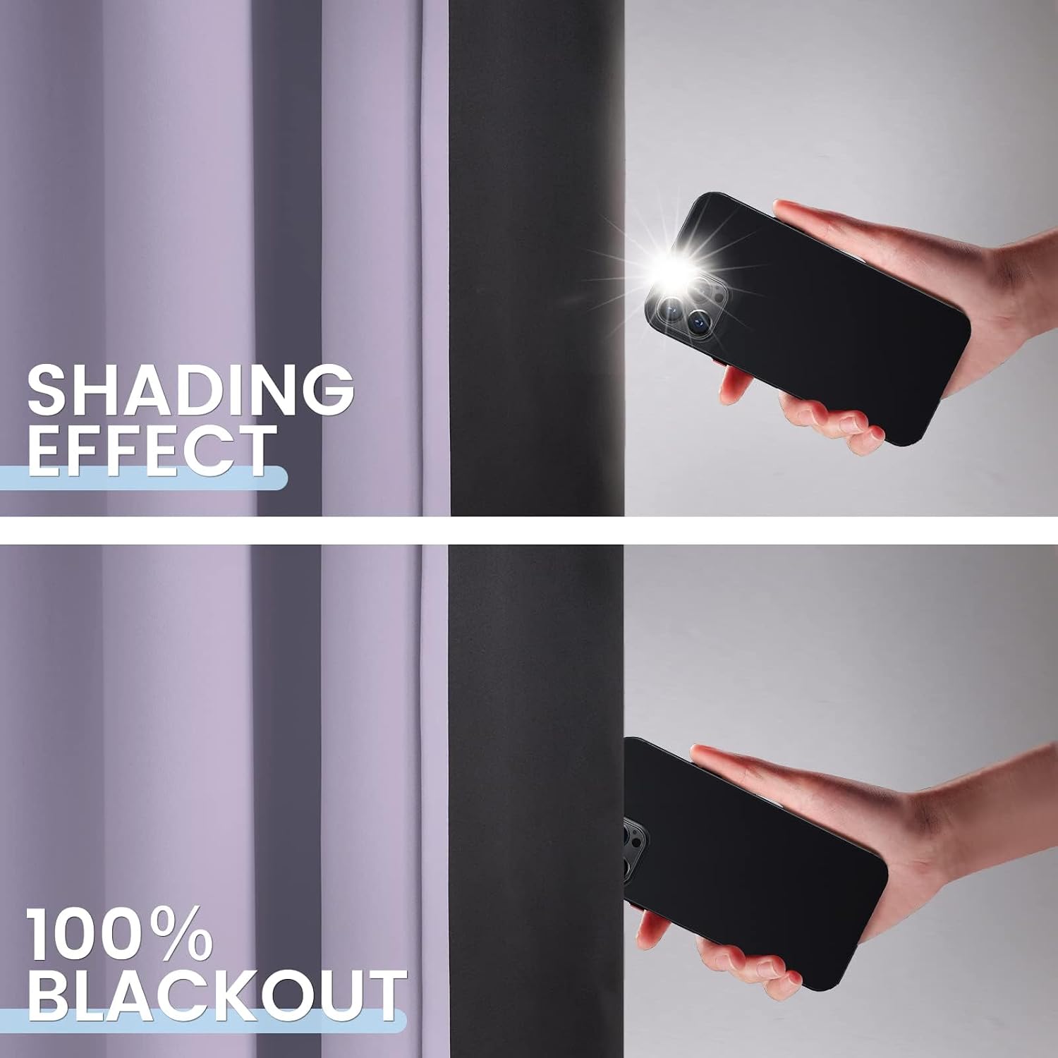 SimpleHome Lilac 100% Blackout Curtains Room Darkening Living Room 63 Inch | Curtains for Bedroom,Thermal Insulated Grommet Window Drapes,Curtains for Living Room with Black Back,38 x 63 Inch,2 Panels - Image 4