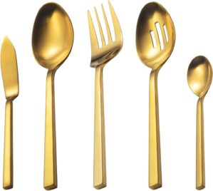 Alata Cube Gold 5-Piece Serving Set...