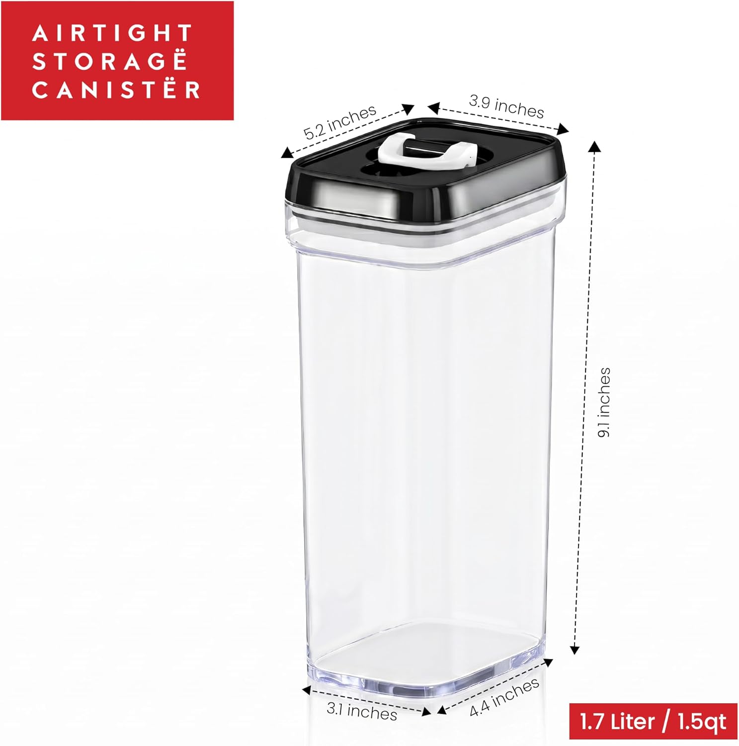 DWËLLZA KITCHEN Airtight Food Storage Containers with Lids – 4 Piece Set Air Tight Kitchen Storage Containers Clear Pantry Organization and Storage Set BPA-Free - Keeps your Food Fresh & Dry - Image 6