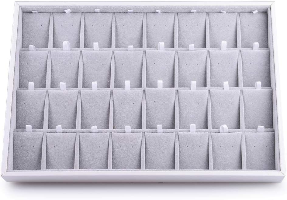 Oirlv Velvet Stackable Jewelry Tray 32 Grids Earrings Organizer Display Showcase Jewelry Storage trays - Image 2