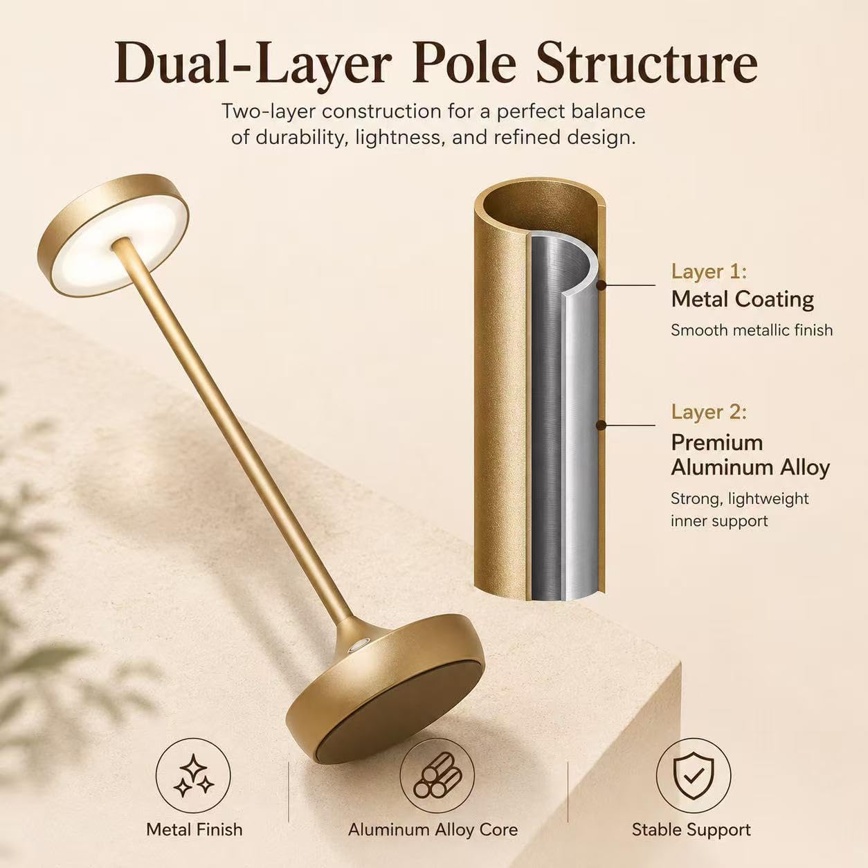 Rechargeable Cordless Table Lamps,6000mAh Portable LED light,Up to 72 Hours,Battery Operated Table Light,Dimmable Touch Control, Waterproof for Restaurant, Dining , Outdoor Patio & Home (Titanium 2) - Image 8