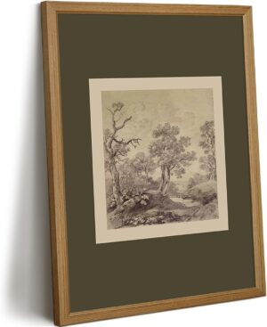 Vintage Landscape Wall Art Green Tr...