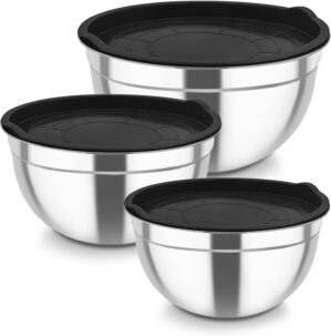 TeamFar Mixing Bowls, Stainless Ste...