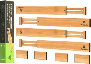 ANTOWIN Bamboo Drawer Dividers Orga...