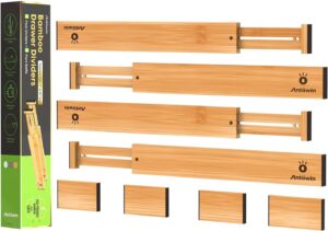 ANTOWIN Bamboo Drawer Dividers Orga...