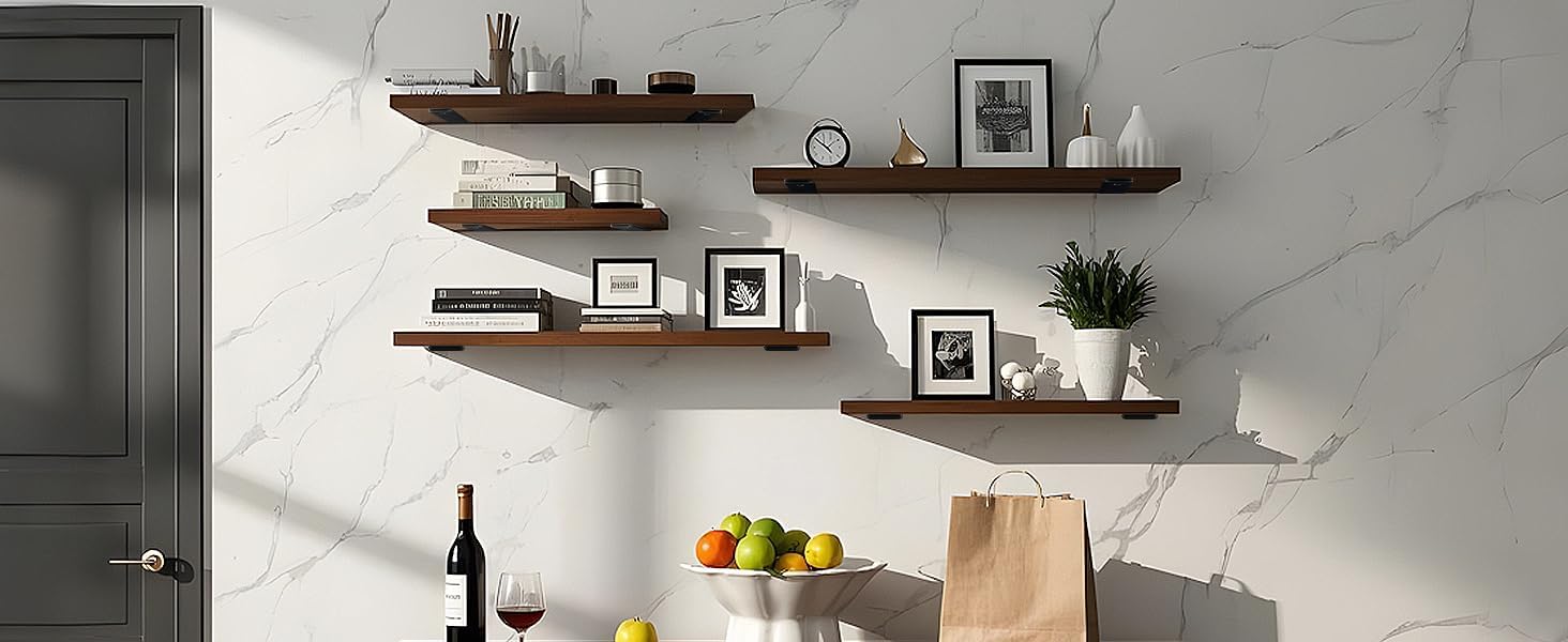 12 Pack - 10 inch Black Hidden L Shelf Bracket (1/5 Inch Thicked) Iron Floating Shelf Brackets Rustic Industrial Metal Brackets for Shelf Support - Image 9