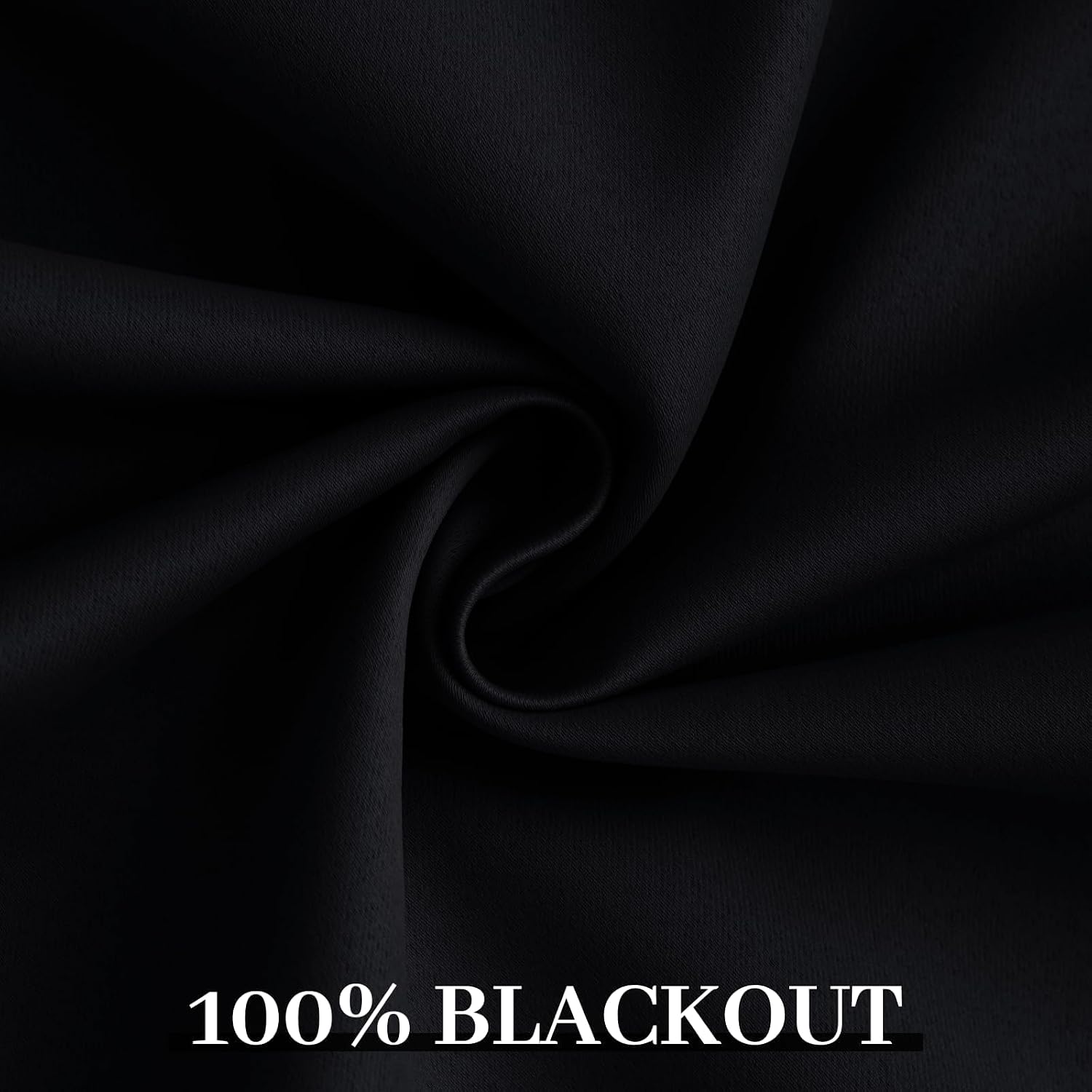 Yakamok 100% Blackout Curtains Black Room Darkening Thermal Insulated Window Curtain with 2 Thick Layers-Set of 2 Panels Grommet Top Drapes for Bedroom Living Room 52 Inches by 84 Inches Length - Image 6