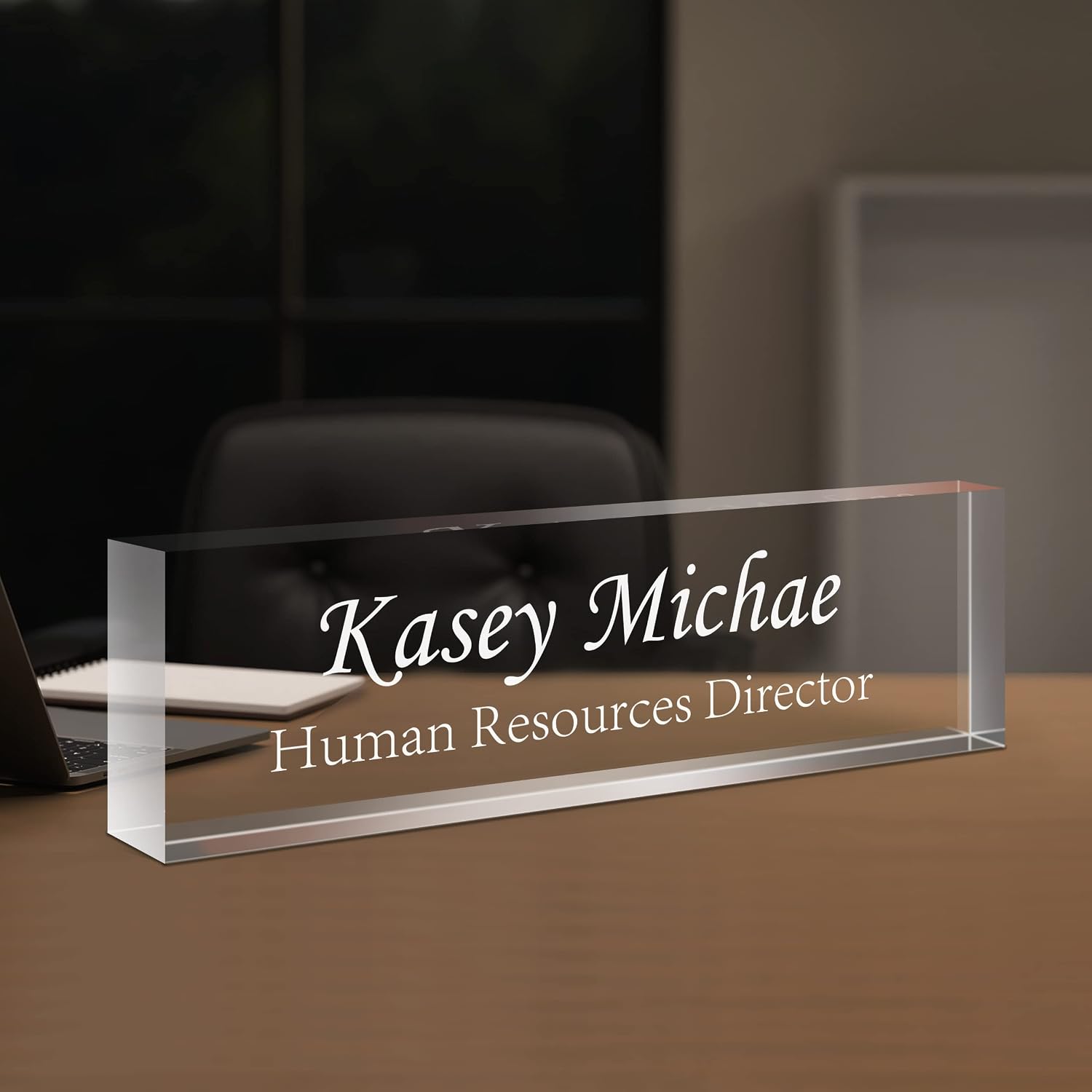 SalaGraphics Custom Engraved Acrylic Name Plates for Desks, Office Desk Plate Personalized, Decor Nameplate, Nurse Manager Employee Teacher Appreciation Gifts, Accessories (Flowers H) - Image 7