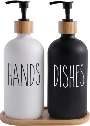MOMEEMO Soap Dispenser Set, Contain...