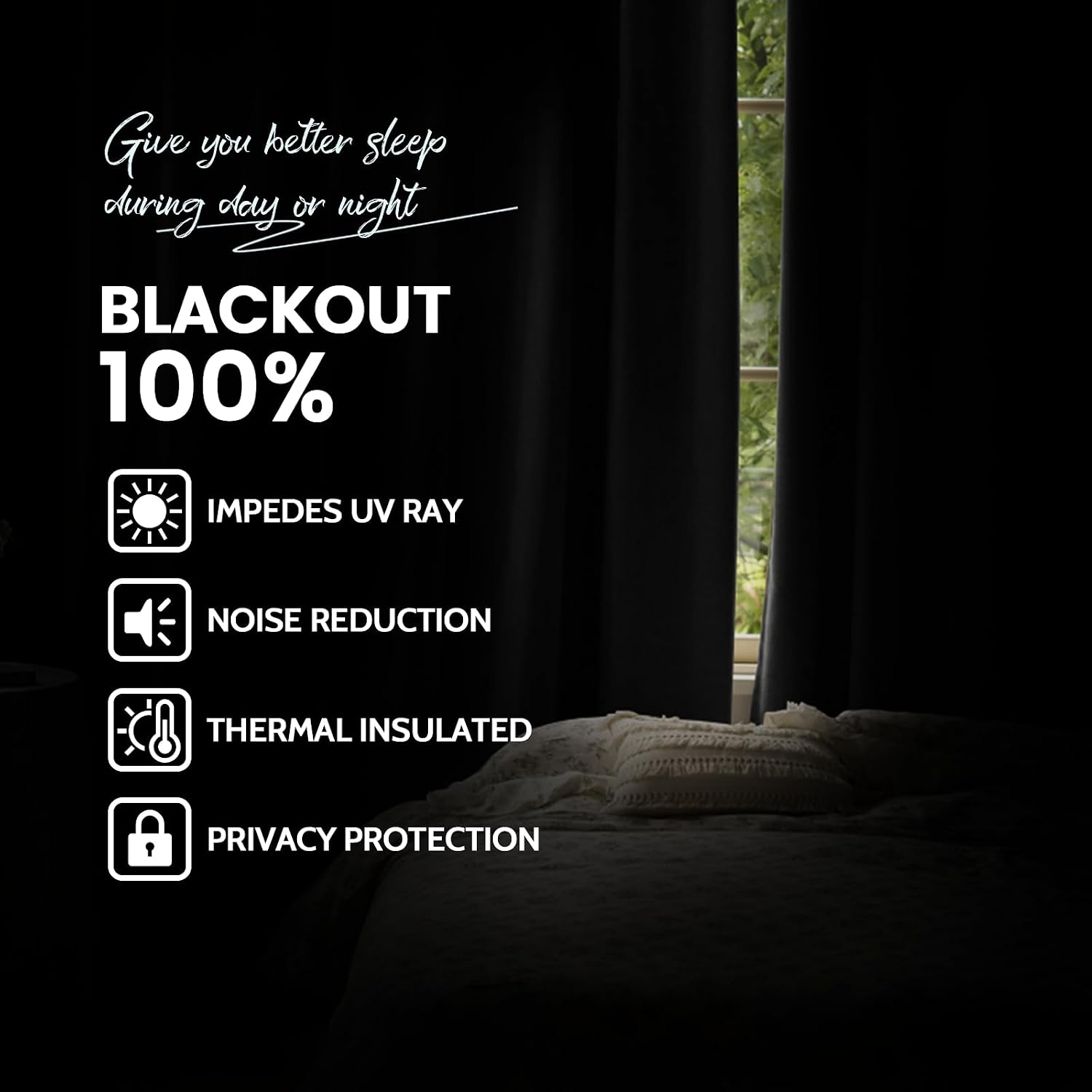 Yakamok Grey Room Darkening 100% Blackout Curtains Grommet Window Treatments with 2 Thick Layers-Gray Thermal Insulated Drapes Set of 2 Panels for Bedroom Living Room 52 Inches by 84 Inches Length - Image 2