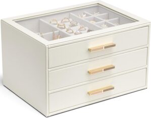 VLANDO Jewelry Box for Women, Glass...
