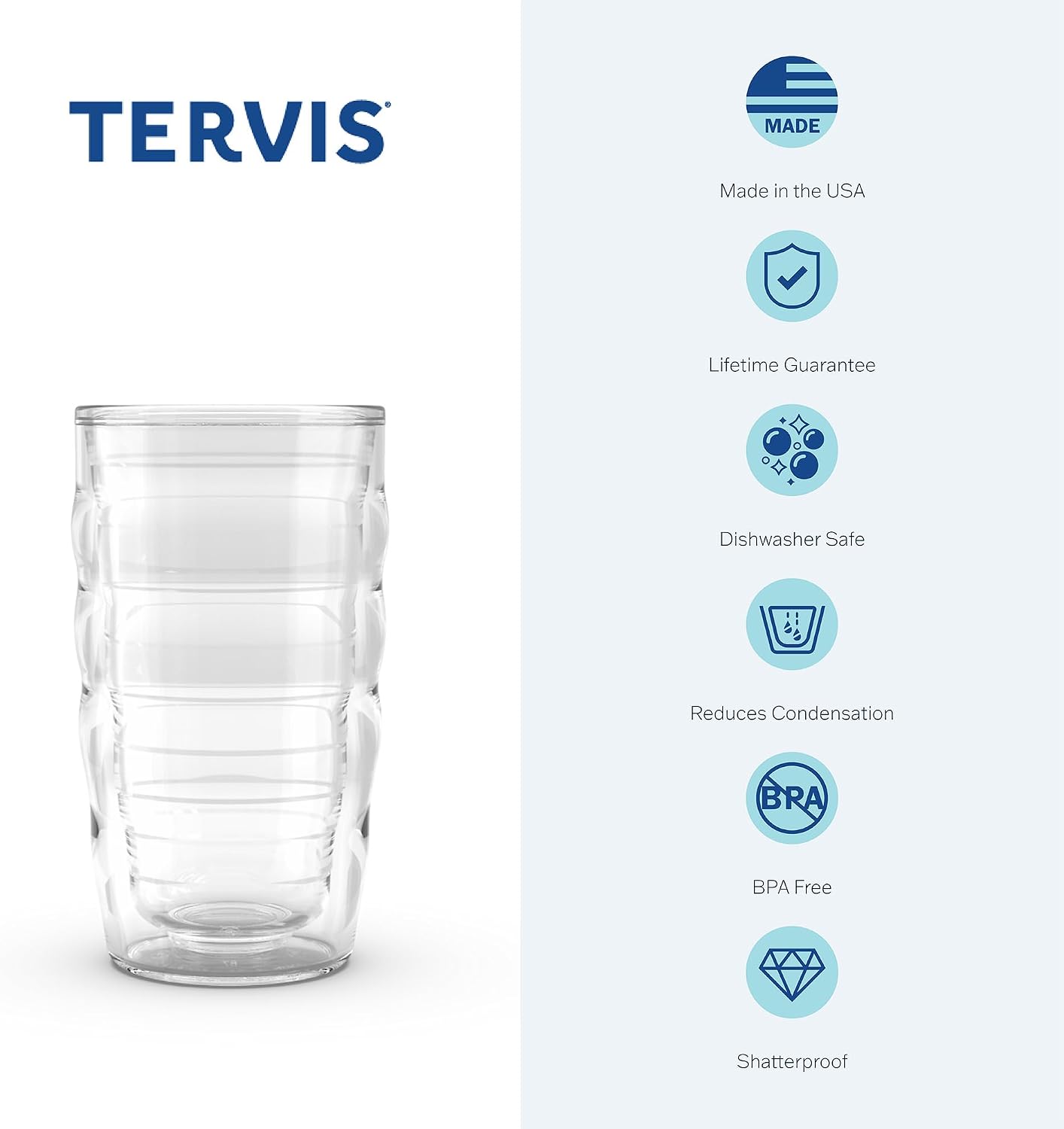 Tervis Clear & Colorful Tabletop 10oz Made in USA Double Walled Insulated Tumbler Travel Cup Keeps Drinks Cold & Hot, 10oz - 4pk, Clear - Image 2