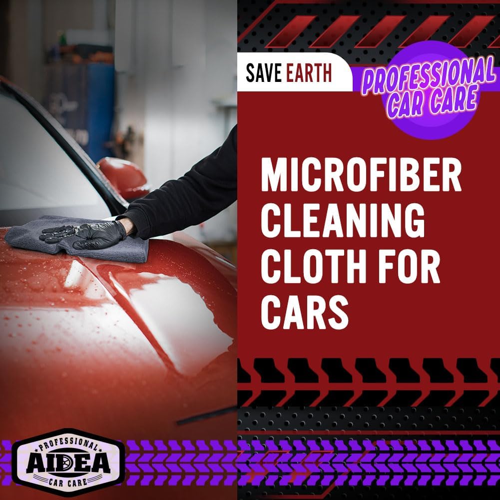 AIDEA Microfiber Cleaning Cloth Grey 150PK, Microfiber Towels for Cars, Premium Car Cloths, Dusting Cloth Lint Free Cleaning Rags for SUVs, House, Kitchen, Window, Workshops,12×12" - Image 4