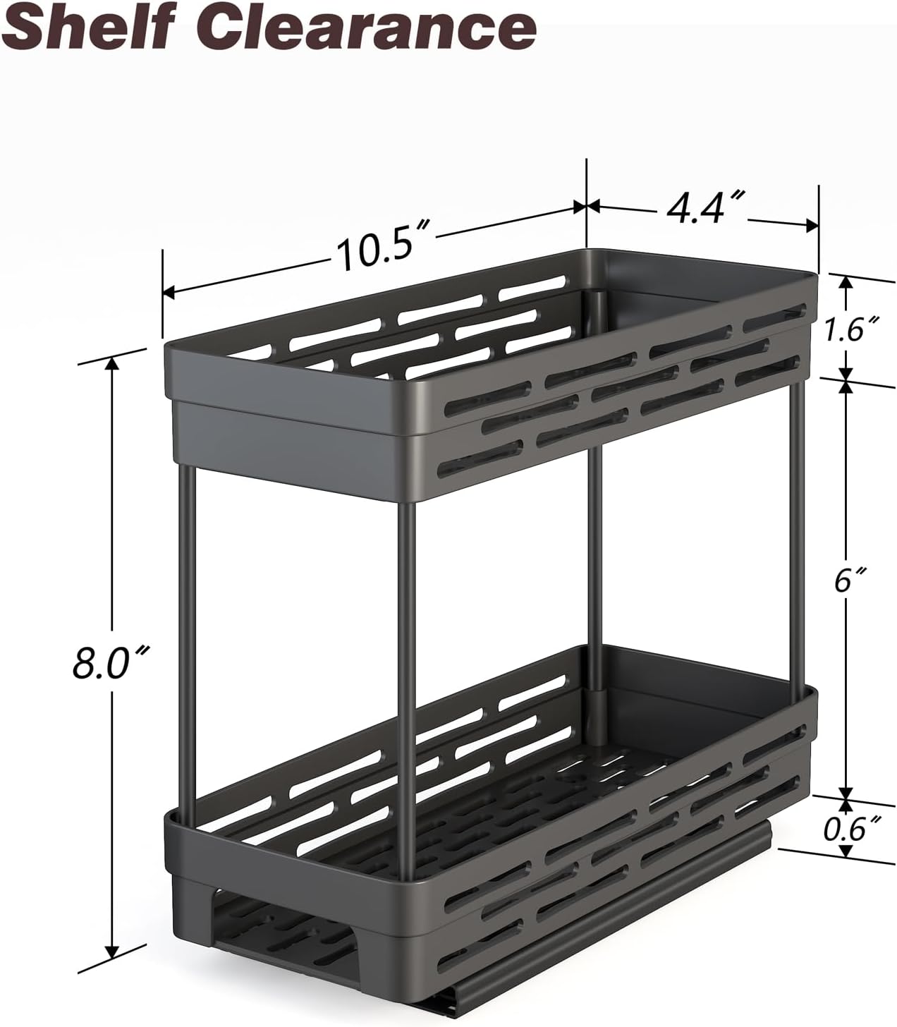 Pull Out Spice Rack Organizer for Cabinet, 3 Packs Slide Out Spice Racks Organizer, Spice Cabinet Organizers, Cabinet Size Need:12'' Highx11'' Deepx5'' Wide,Each Tier Hold 10 Spice Jar - 2 Tier, Black - Image 4