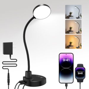 15W LED Desk Lamp with USB Charging...