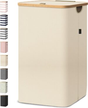 BALEINE Laundry Hamper with Lid, Ta...