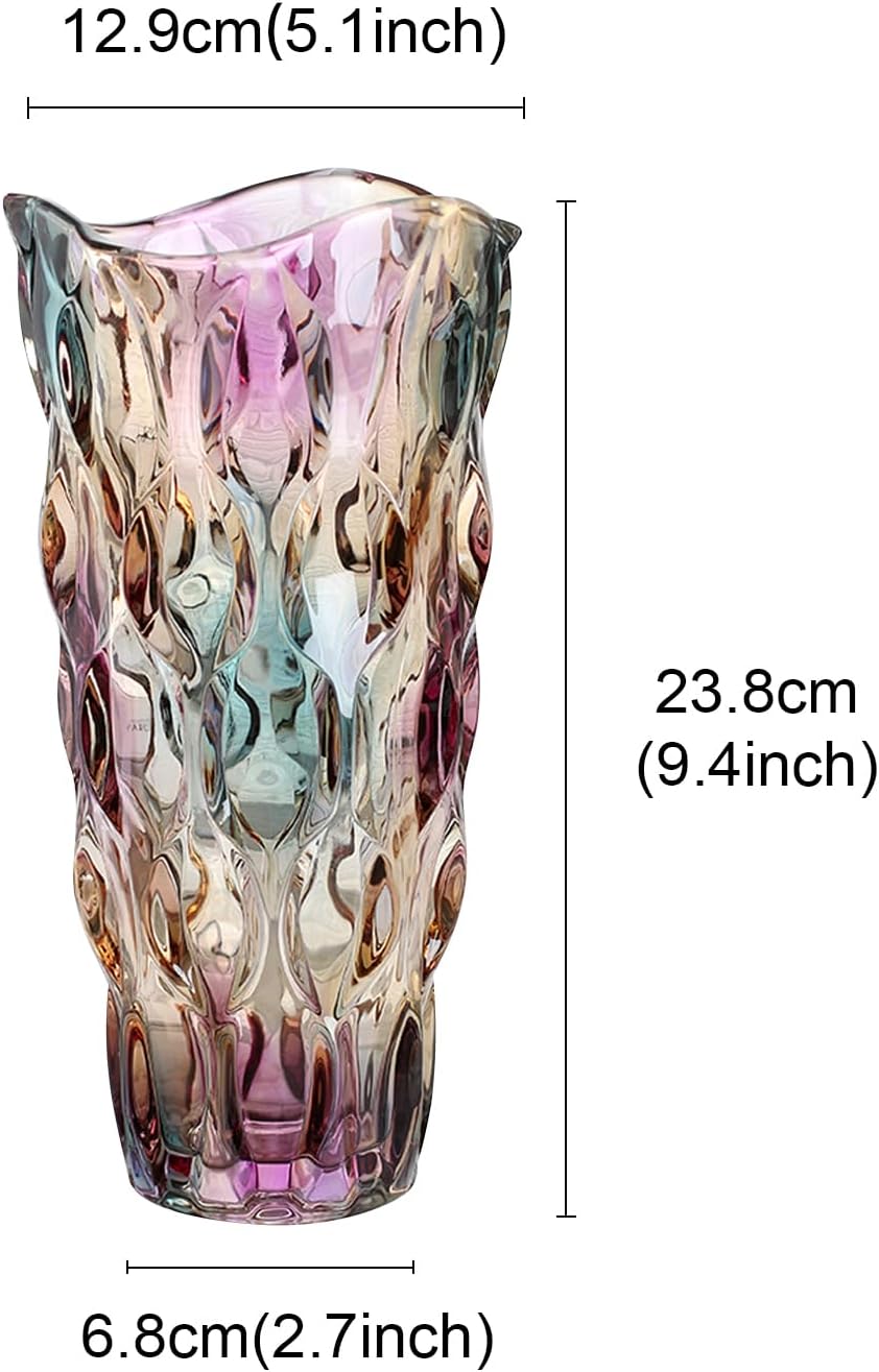 CEMABT Glass Vases for Flowers,Thickened 3.4 lb Morden vases for Tables Centerpieces, vase for Home Decor, Crystal,Colorful and Clear Rose Large Vases Christmas Day Gifts(Heavy Duty) - Image 6