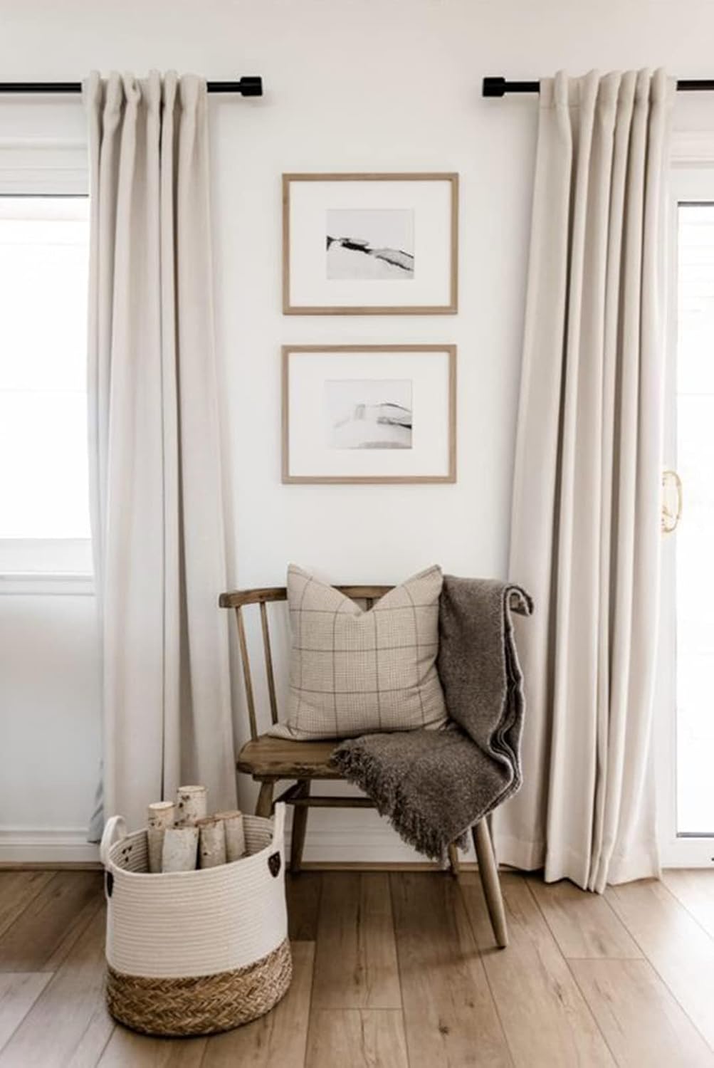 100% Blackout Shield Linen Textured Total Blackout Curtains for Bedroom 84 Inches Long, Back Tab/Rod Pocket Living Room Drapes, Thermal Insulated Blackout Curtains 2 Panels Set, 50" W x 84" L, Cream - Image 6