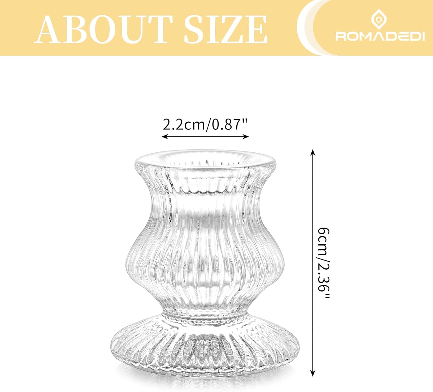 Romadedi Glass Candle Holder for Candlestick - 20 Pcs Clear Small Tapered Candle Holder Decor Bulk Wedding Table Centerpiece for Candle Sticks Christmas Party Living Room Dinner Advent - Image 5
