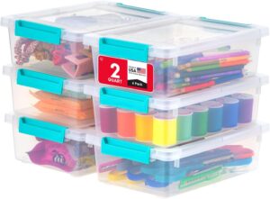 IRIS USA 2 Qt. Craft Storage Bins w...