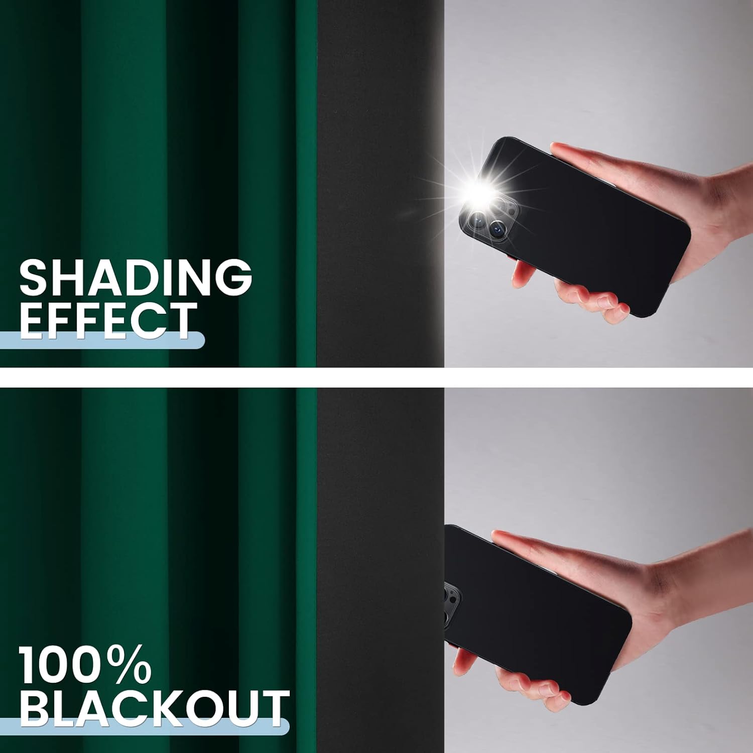 SimpleHome 100% Blackout Curtains for Bedroom,Thermal Insulated Grommet Window Drapes Room Darkening Dark Green Curtains for Living Room with Black Back,52 x 84 Inch,2 Panels | Curtains for Bedroom,Thermal Insulated Grommet Window Drapes,Curtains for Living Room with Black Back,52 x 84 Inch,2 Panels - Image 4