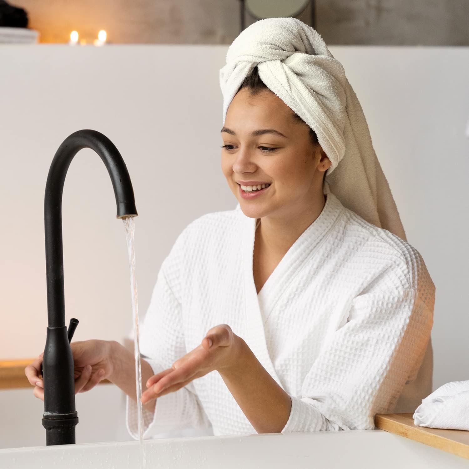 KAHAF COLLECTION 6 Pack Bath Towels Set (27 x 54 Inches) 100% Ring Spun Cotton, Lightweight, Quick Dry, Highly Absorbent Towels Multicolor, (27x54) Inches - Image 3