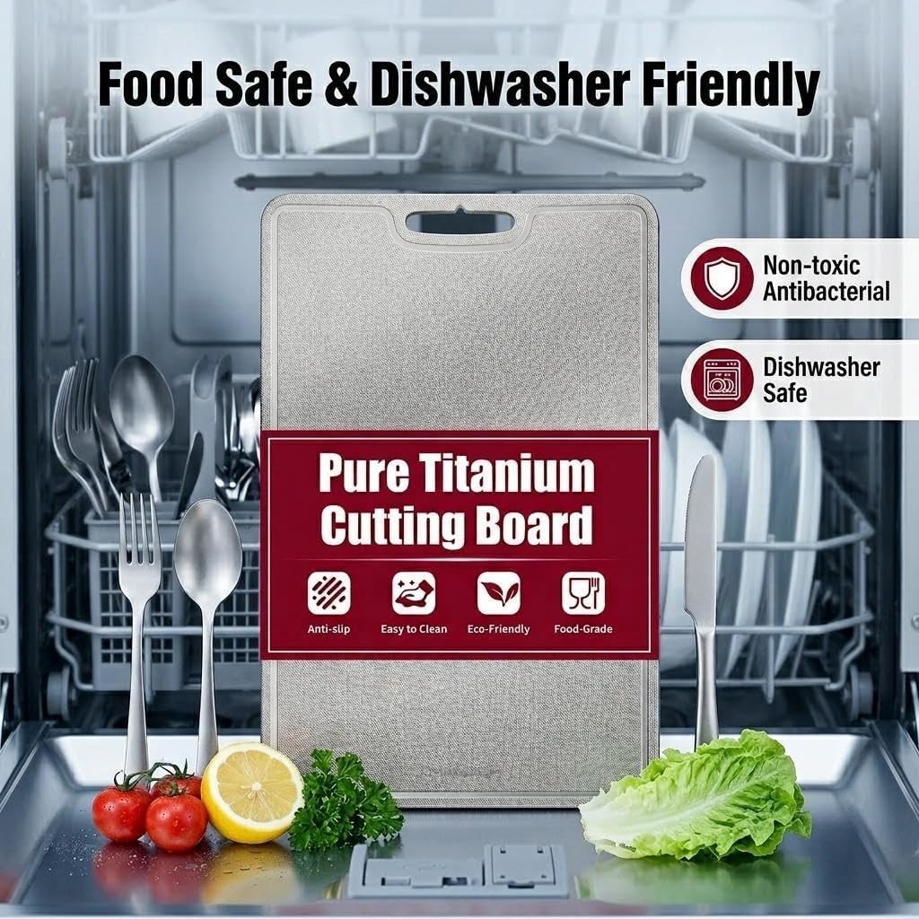 Titanium Cutting Board, 15 x 11 Inch Honeycomb Metal Cutting Board with Juice Groove, 1.5 mm Thick Double-Sided Board for Meat, Vegetables, Fruit, Dishwasher Safe - Image 7