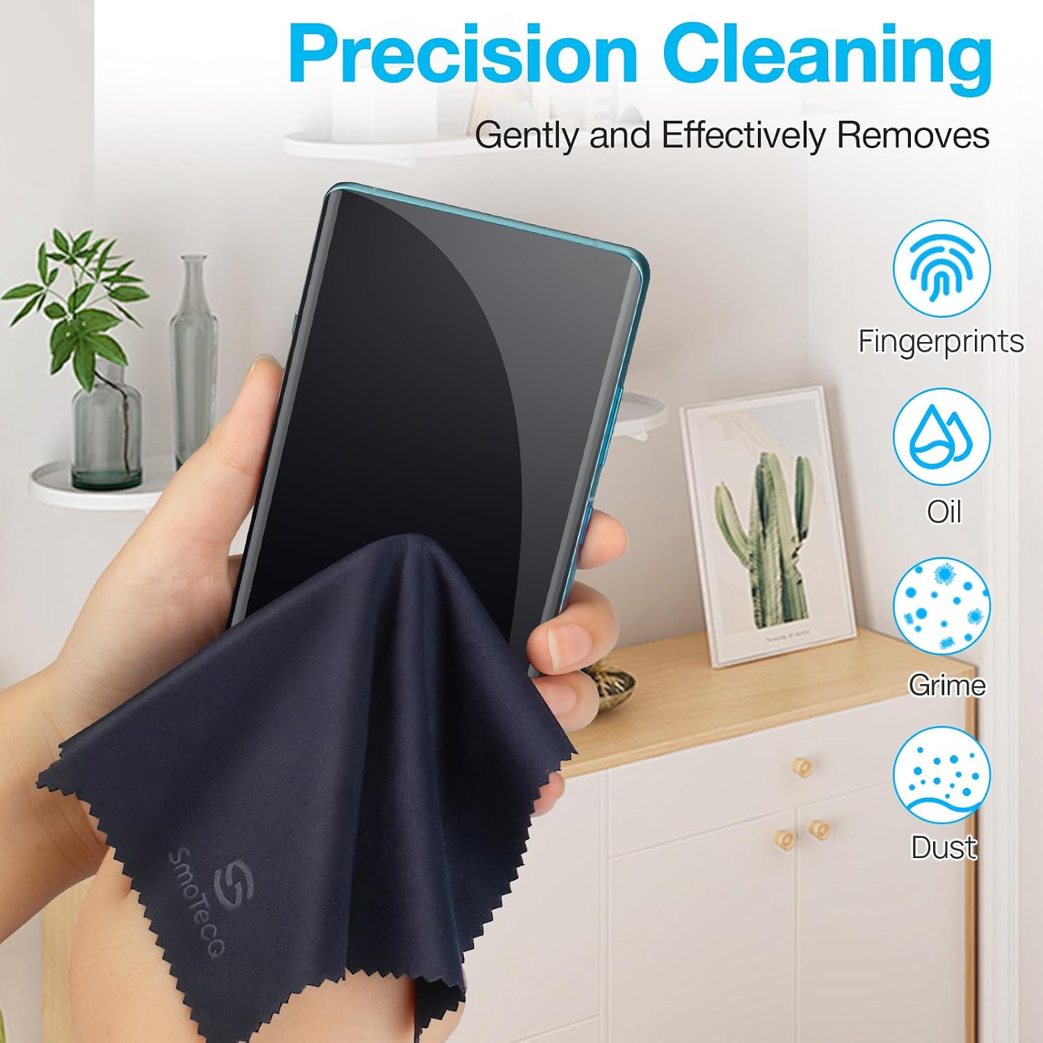 SmoTecQ Glasses Cleaner Kit – Alcohol-Free, Plant-Based Spray + Ultra-Soft Microfiber Cloths for Eyeglasses, Screens & Cameras – 2 x 2oz Spray Bottles + 2 Cloths + Travel Pouch Set - Image 5