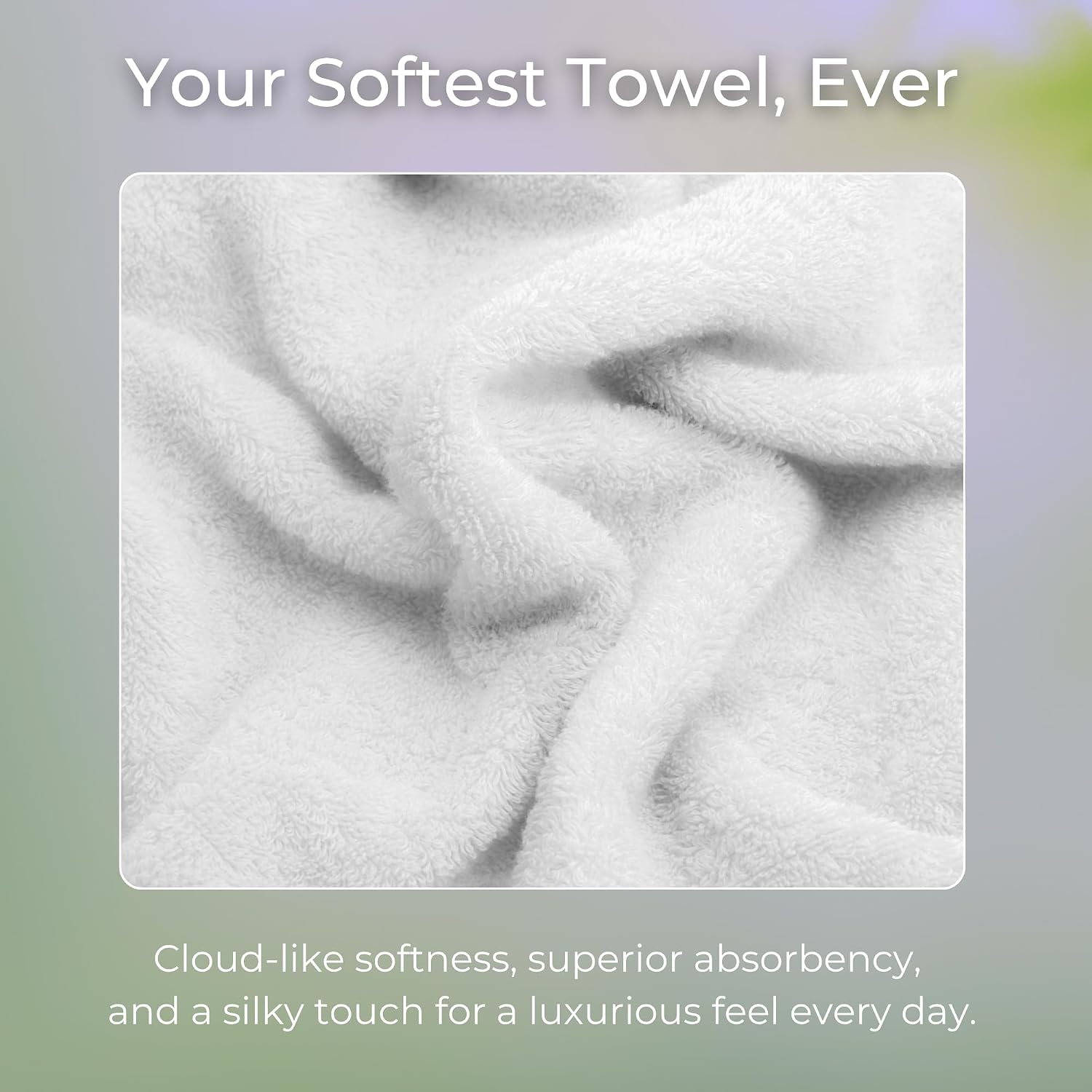 Viscose from Bamboo Bath Towels Set of 6 - Extra Plush 700 GSM Quick Dry Cotton Blend for Luxury Bathroom Comfort - Super Soft, Large, Absorbent - Chalk - Image 4